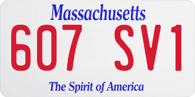 MA license plate 607SV1