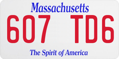 MA license plate 607TD6