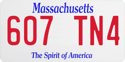 MA license plate 607TN4