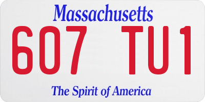 MA license plate 607TU1