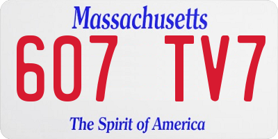 MA license plate 607TV7