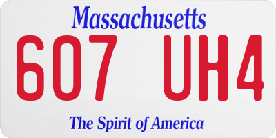 MA license plate 607UH4