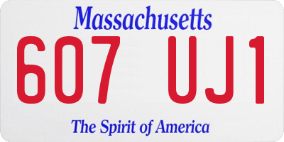 MA license plate 607UJ1