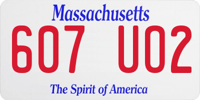 MA license plate 607UO2