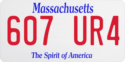 MA license plate 607UR4