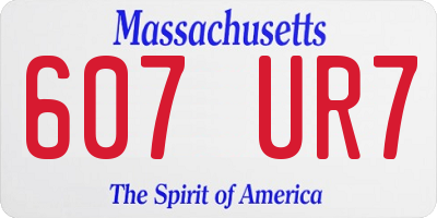 MA license plate 607UR7