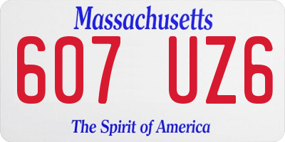 MA license plate 607UZ6