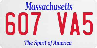 MA license plate 607VA5