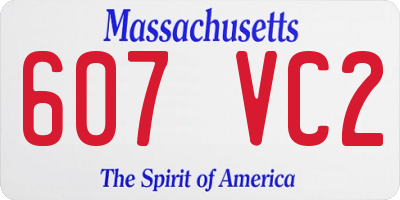 MA license plate 607VC2