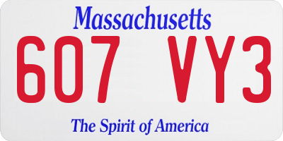 MA license plate 607VY3