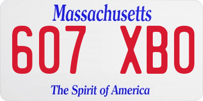 MA license plate 607XB0