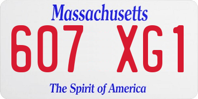 MA license plate 607XG1