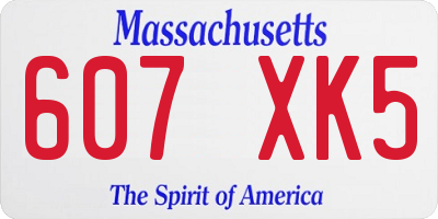 MA license plate 607XK5