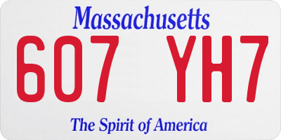 MA license plate 607YH7