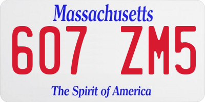 MA license plate 607ZM5