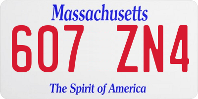 MA license plate 607ZN4