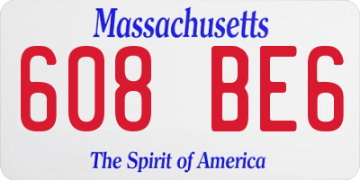 MA license plate 608BE6