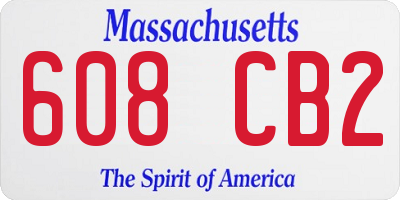 MA license plate 608CB2
