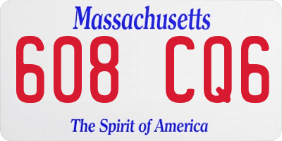 MA license plate 608CQ6