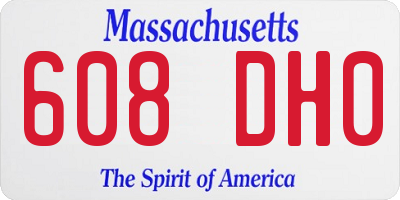 MA license plate 608DH0