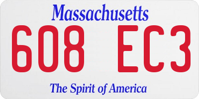 MA license plate 608EC3
