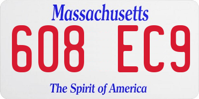 MA license plate 608EC9