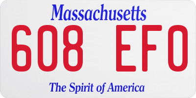 MA license plate 608EF0