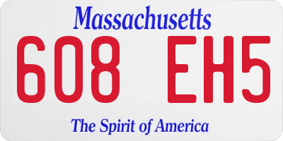 MA license plate 608EH5