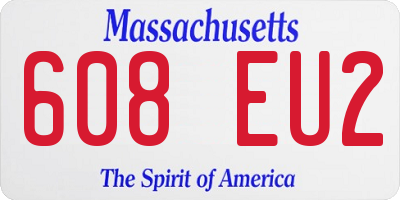 MA license plate 608EU2