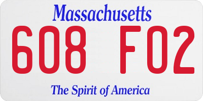 MA license plate 608FO2