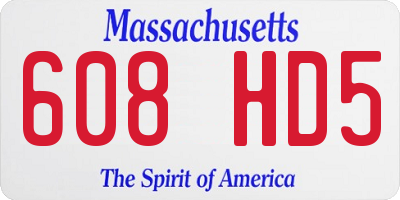 MA license plate 608HD5