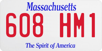 MA license plate 608HM1