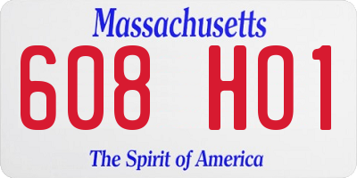 MA license plate 608HO1