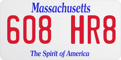 MA license plate 608HR8