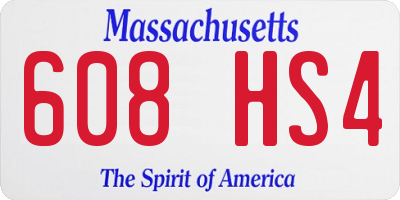 MA license plate 608HS4