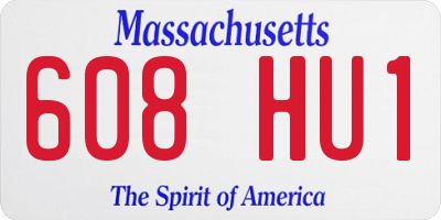 MA license plate 608HU1