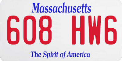 MA license plate 608HW6