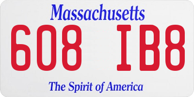 MA license plate 608IB8