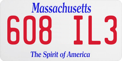 MA license plate 608IL3