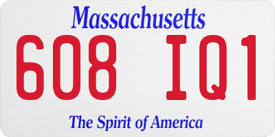 MA license plate 608IQ1