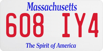 MA license plate 608IY4