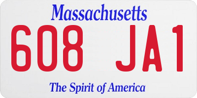 MA license plate 608JA1