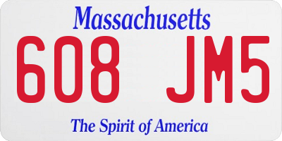 MA license plate 608JM5