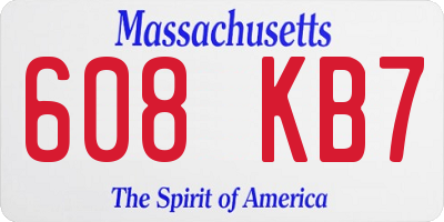 MA license plate 608KB7