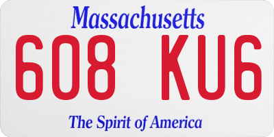MA license plate 608KU6