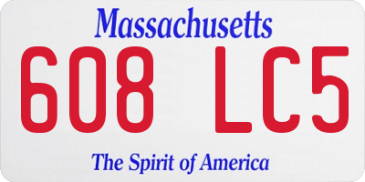 MA license plate 608LC5