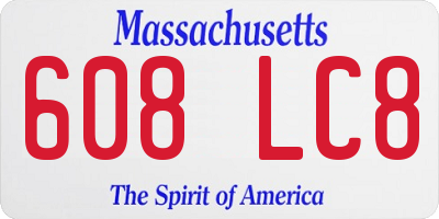 MA license plate 608LC8