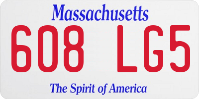 MA license plate 608LG5