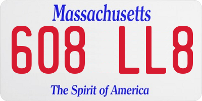 MA license plate 608LL8