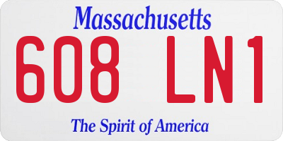 MA license plate 608LN1